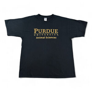 Vintage Purdue Shirt Adult EXTRA LARGE Black 90s Animal Sciences University Vet